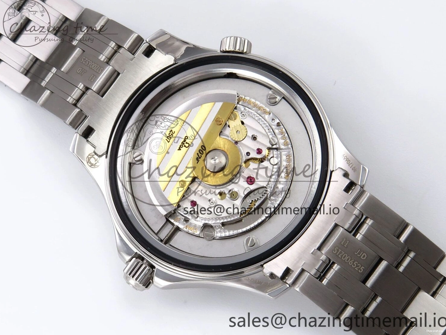 0409 HighQuality Seamaster Diver 300M OMF 1:1 Best Edition Blue Red Ceramic White Dial on SS Bracelet A 7705